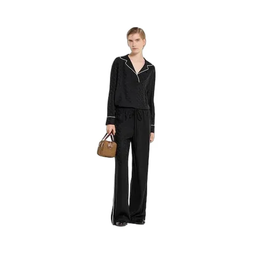 Horsebit Silk Jacquard Trousers