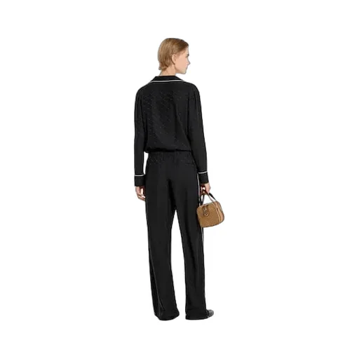 Horsebit Silk Jacquard Trousers