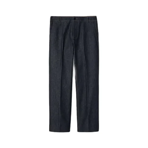 Cotton Denim Trousers With Gg Inerts