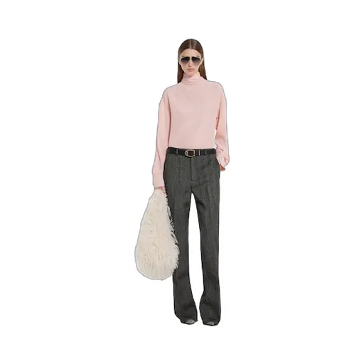 Herringbone Wool Mouliné Trousers