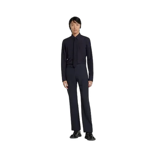 Piece Dyed Poplin Shirt With Embroidery