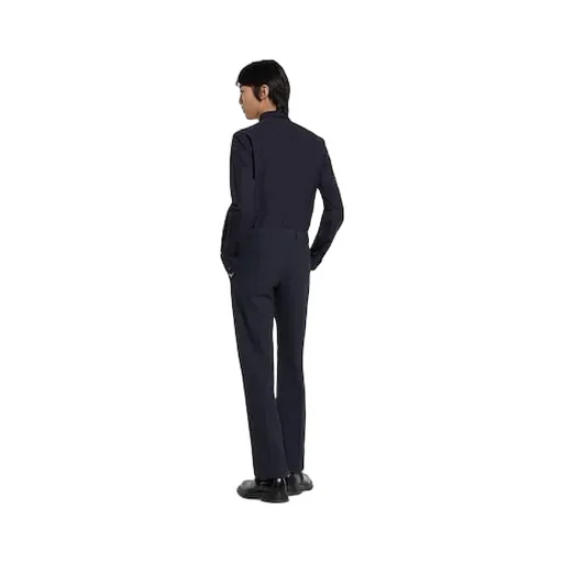 Piece Dyed Poplin Shirt With Embroidery