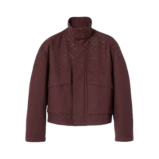 Gg Canvas Padded Jacket With Crystals