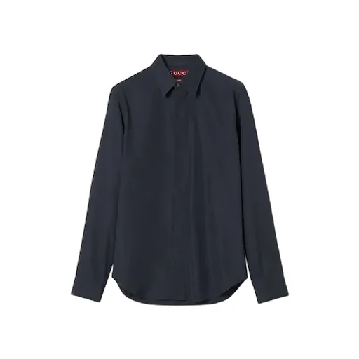 Piece Dyed Poplin Shirt With Embroidery