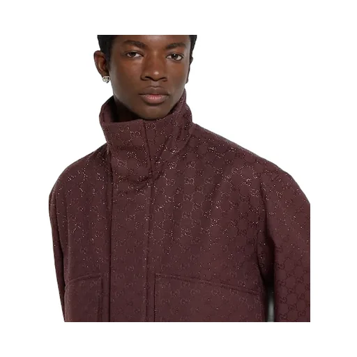 Gg Canvas Padded Jacket With Crystals