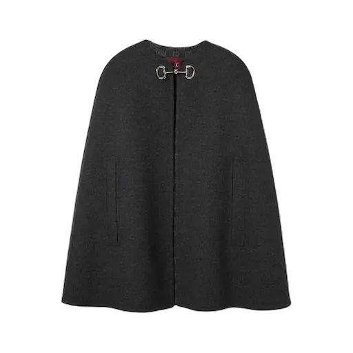 Silk Wool Cape With Horsebit