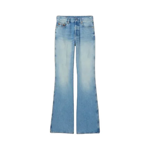 Flared Cotton Denim Trousers