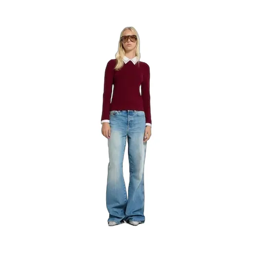 Flared Cotton Denim Trousers