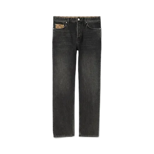 Washed Cotton Denim Trousers