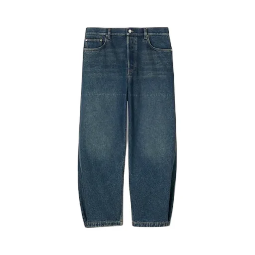 Cotton Denim Trousers With Web
