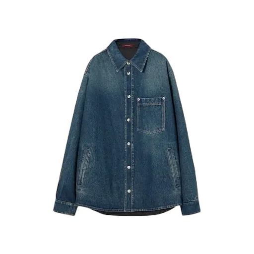 Reversible Padded Denim And Nylon Shirt