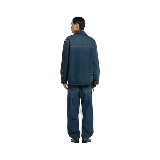 Reversible Padded Denim And Nylon Shirt