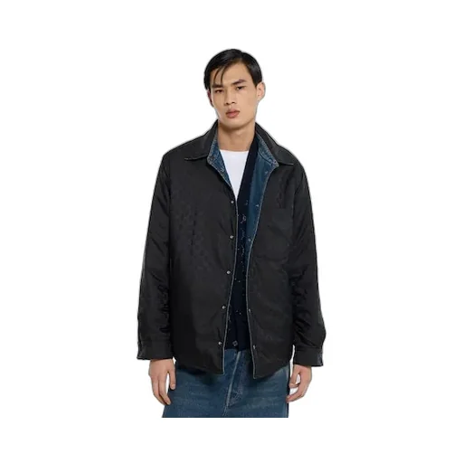 Reversible Padded Denim And Nylon Shirt