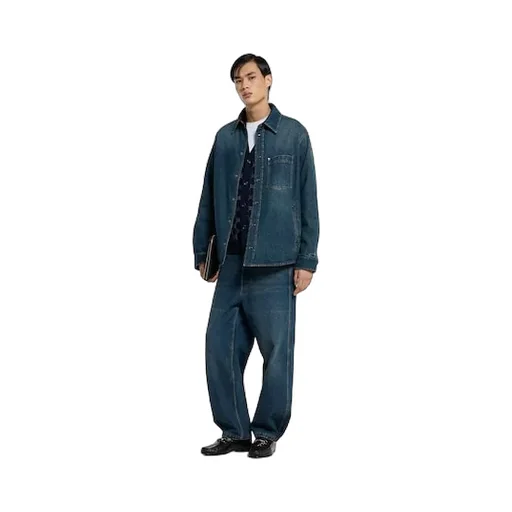 Reversible Padded Denim And Nylon Shirt