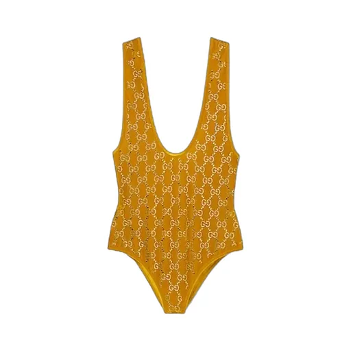 Chenille Bodysuit With Gg Crystals