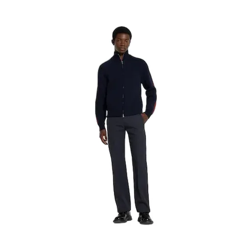 Woven Stitch Knit Wool Zip Jacket