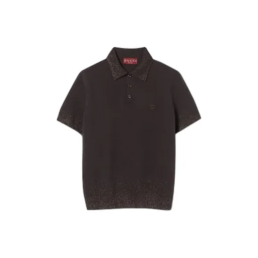 Knit Wool Lurex Polo Shirt With Embroidery