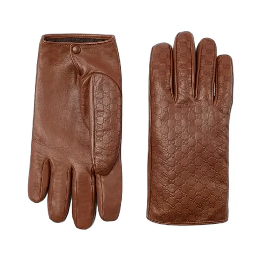 Embossed Gg Leather Gloves