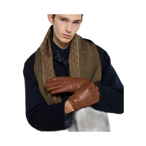 Embossed Gg Leather Gloves