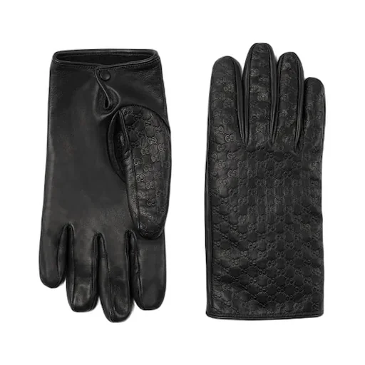 Embossed Gg Leather Gloves