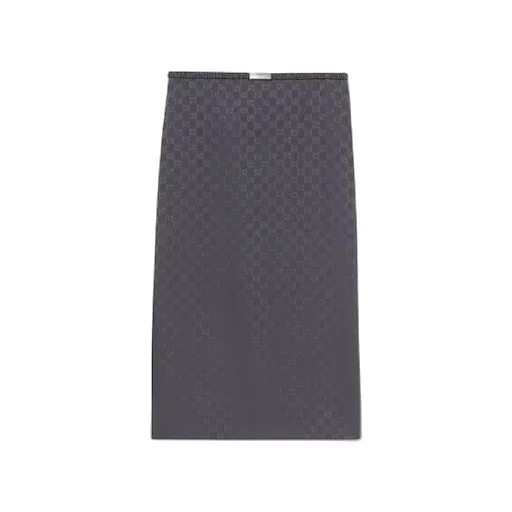 Gg Cotton Silk Jacquard Skirt