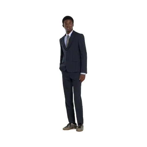 Single-Breast Pinstripe Wool Jacket