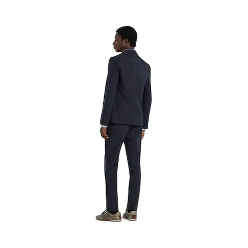 Single-Breast Pinstripe Wool Jacket