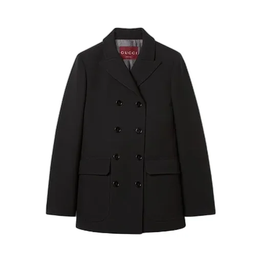 Double-Breasted Wool Sablé Caban