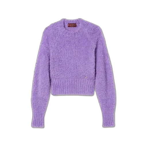 Brushed Wool Mohair Blend Jumper With Interlocking G Detail