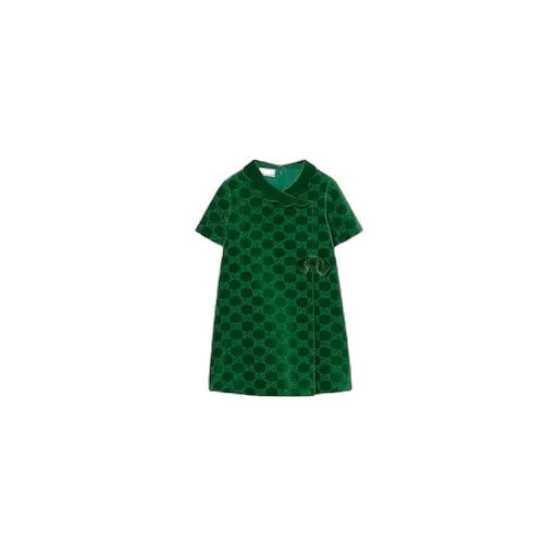 Children's Gg Cotton Velvet Dress