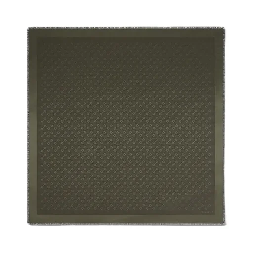 Silk Wool Horsebit Jacquard Shawl