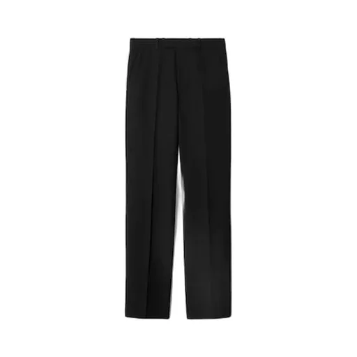 Wool Gabardine Trousers With Embroidery