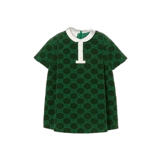 Baby Gg Cotton Velvet Dress