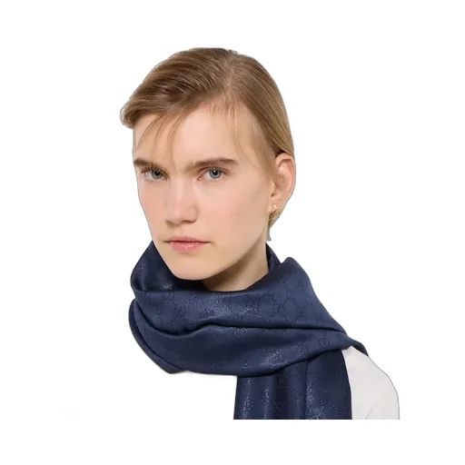 Gg Silk Wool Lamé Shawl