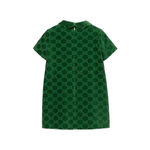 Children's Gg Cotton Velvet Dress