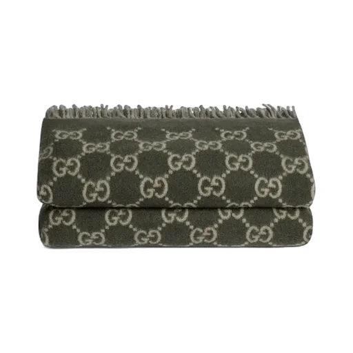 Reversible Gg Wool Cashmere Blanket