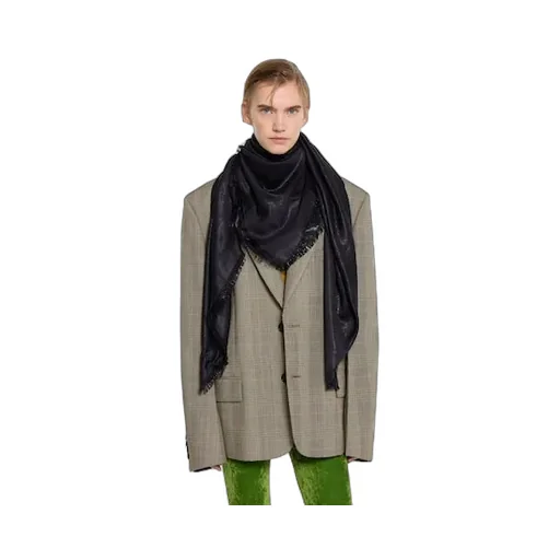Gg Silk Wool Lamé Shawl