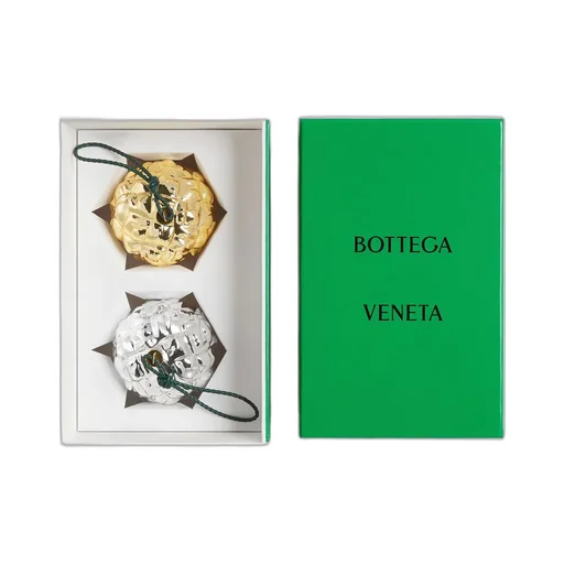 Set Of Two Check Ornaments