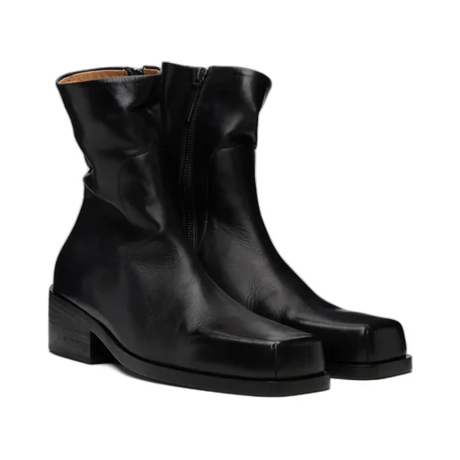 Square Toe Zipped Boots