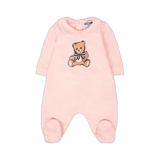Bear-Motif Long-Sleeve Babygrow Set