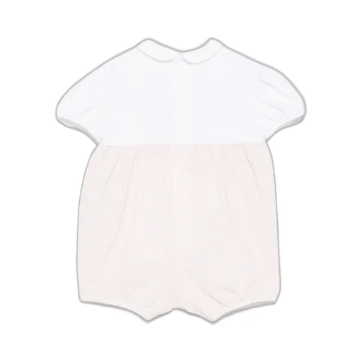 Floral Embroidered Gingham-Check Bodysuit