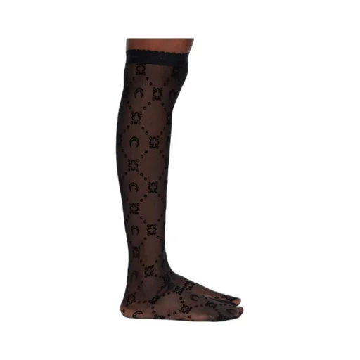 Moonogram Mesh Flocked Socks