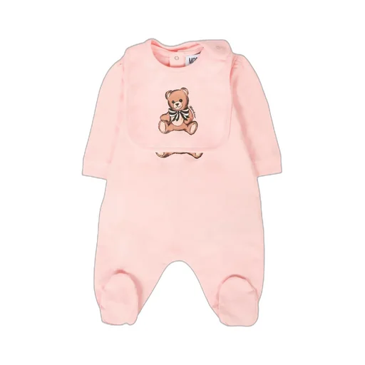 Bear-Motif Long-Sleeve Babygrow Set