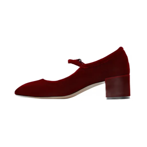 Aline Velvet Mary Jane Pumps