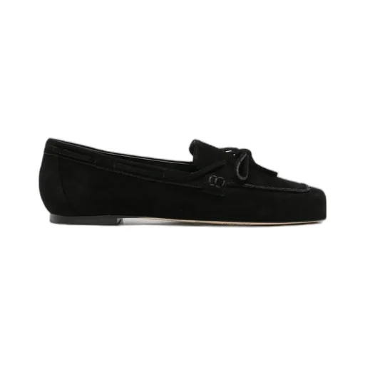 Bow-Detail Suede Loafers