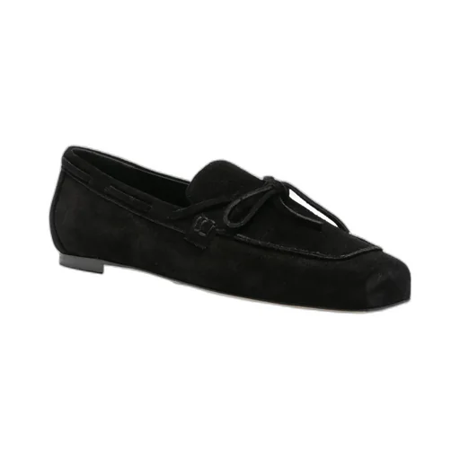 Bow-Detail Suede Loafers
