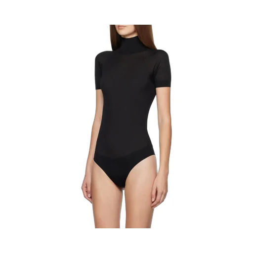 Short Sleeved Knitted Sheer Bodysuit