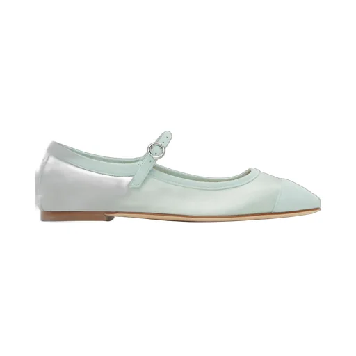 Uma Satin Toe-Cap Ballerina Flats