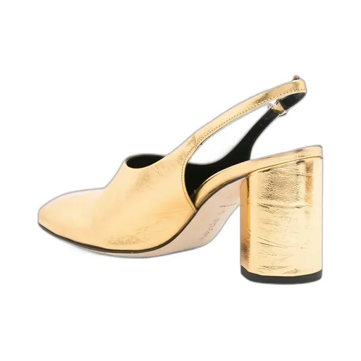 80Mm Leather Slingback Pumps
