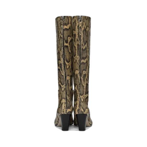 Cecilia Snake-Pattern Embossed Boots